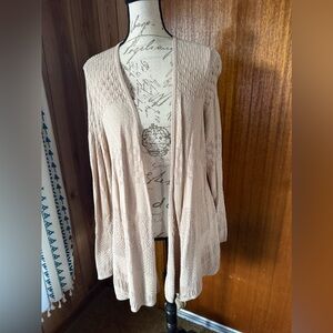 Belldini Soft Beige Open-Front Cardigan